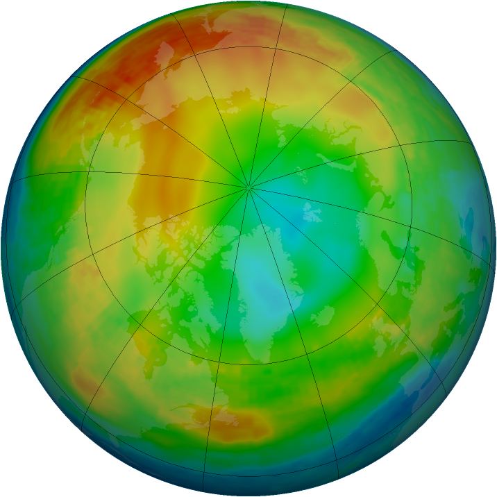 Arctic ozone map for 29 December 2000